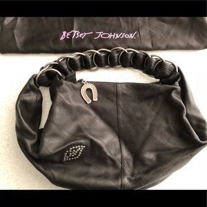 Betsey Johnson leather hobo with ring handle